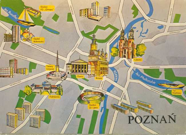Poznań 1974 - mapka