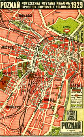 Poznań - Powszechna Wystawa KRajowa 1929 - mapka